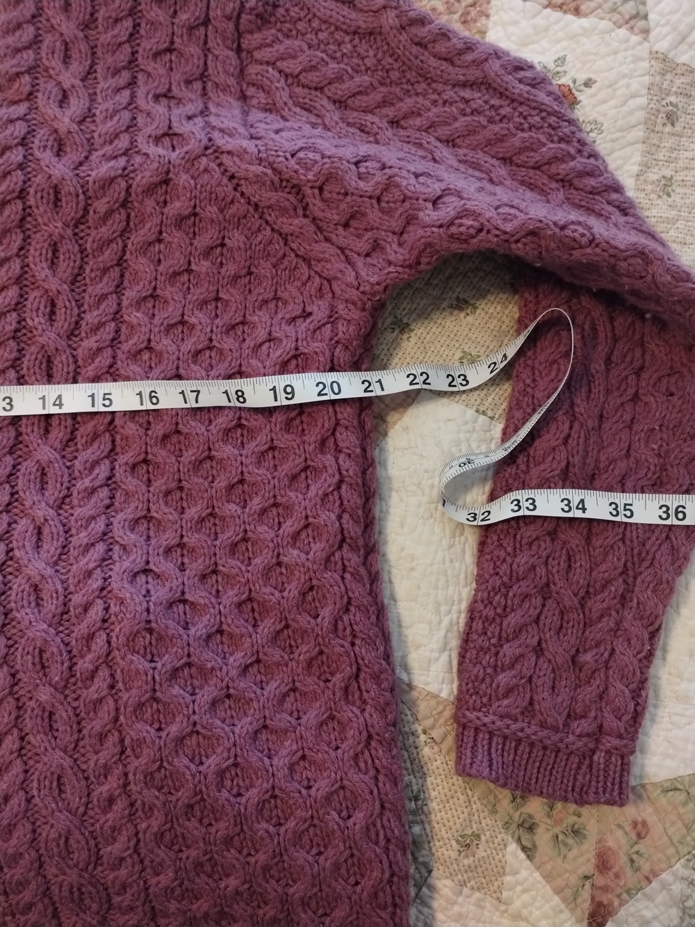 Cozy Cable Knit Button-Shoulder Sweater - Mauve Pink - Picture 7 of 8